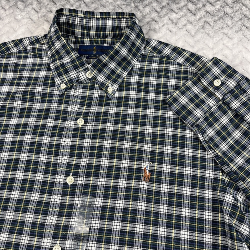 Ralph Lauren Shirt Mens L Multi Tattersall Check‎ Classic Button Flesh Pony